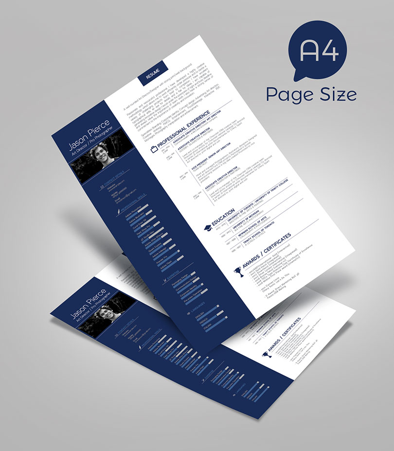 simple premium resume  cv  design  cover letter template  4 psd mock
