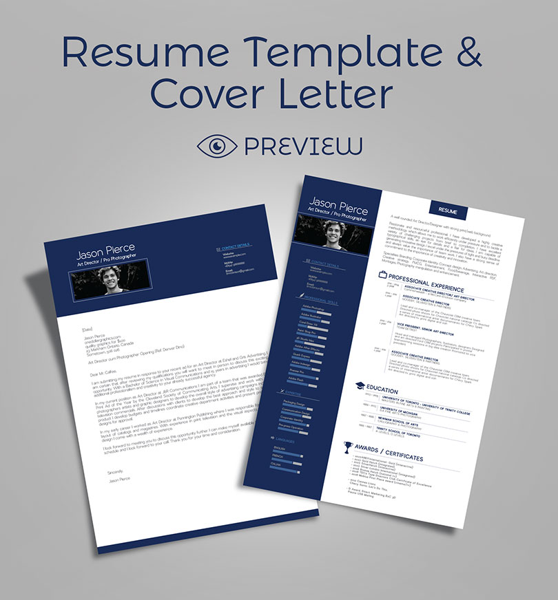 simple premium resume  cv  design  cover letter template
