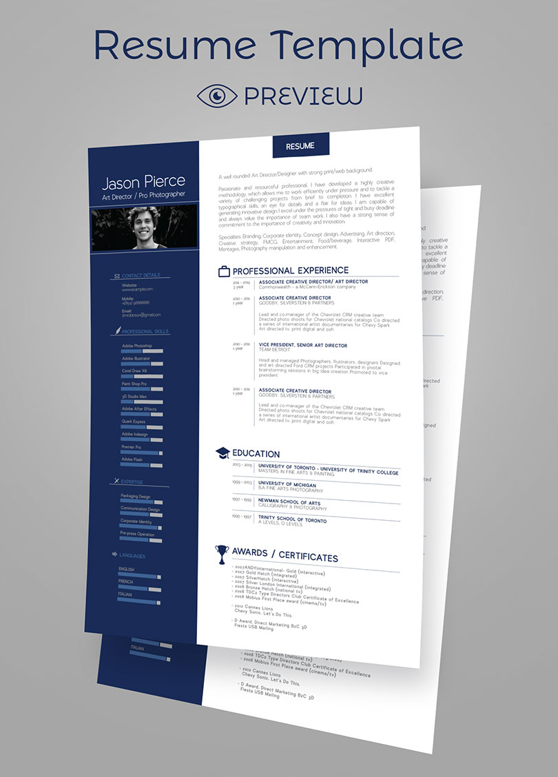 simple premium resume  cv  design  cover letter template  4 psd mock