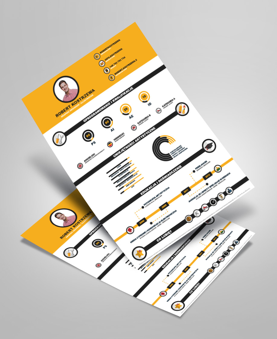 free infographic resume design template ai file