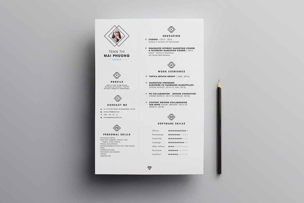 free clean resume  cv  design template psd file