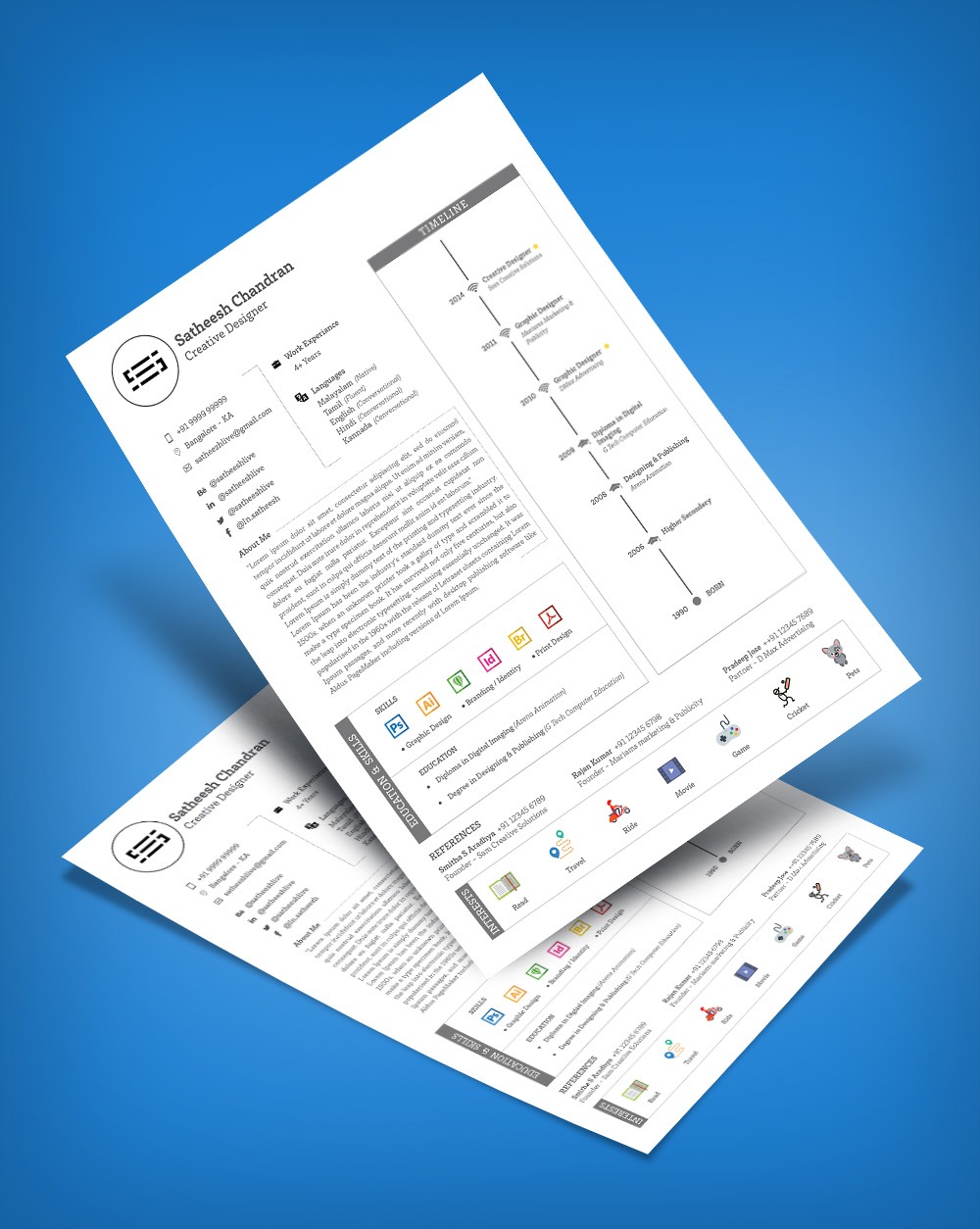 free simple professional resume  cv  template design ai