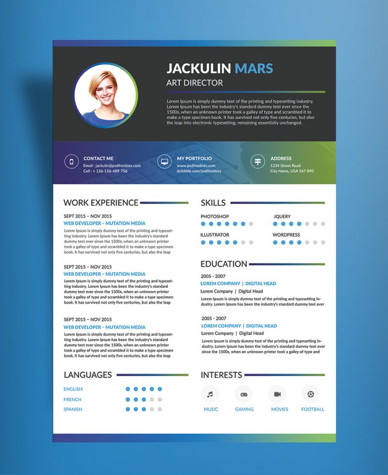 free resume layout template