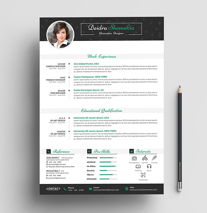 free professional resume  cv  design template with cover