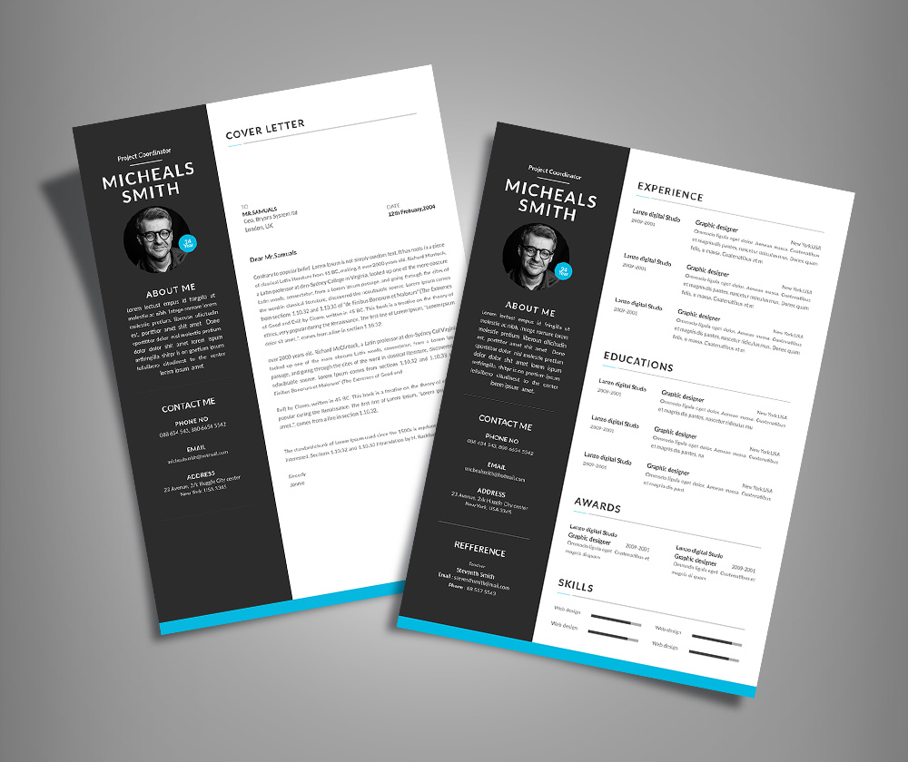 free professional resume  cv  design with cover letter