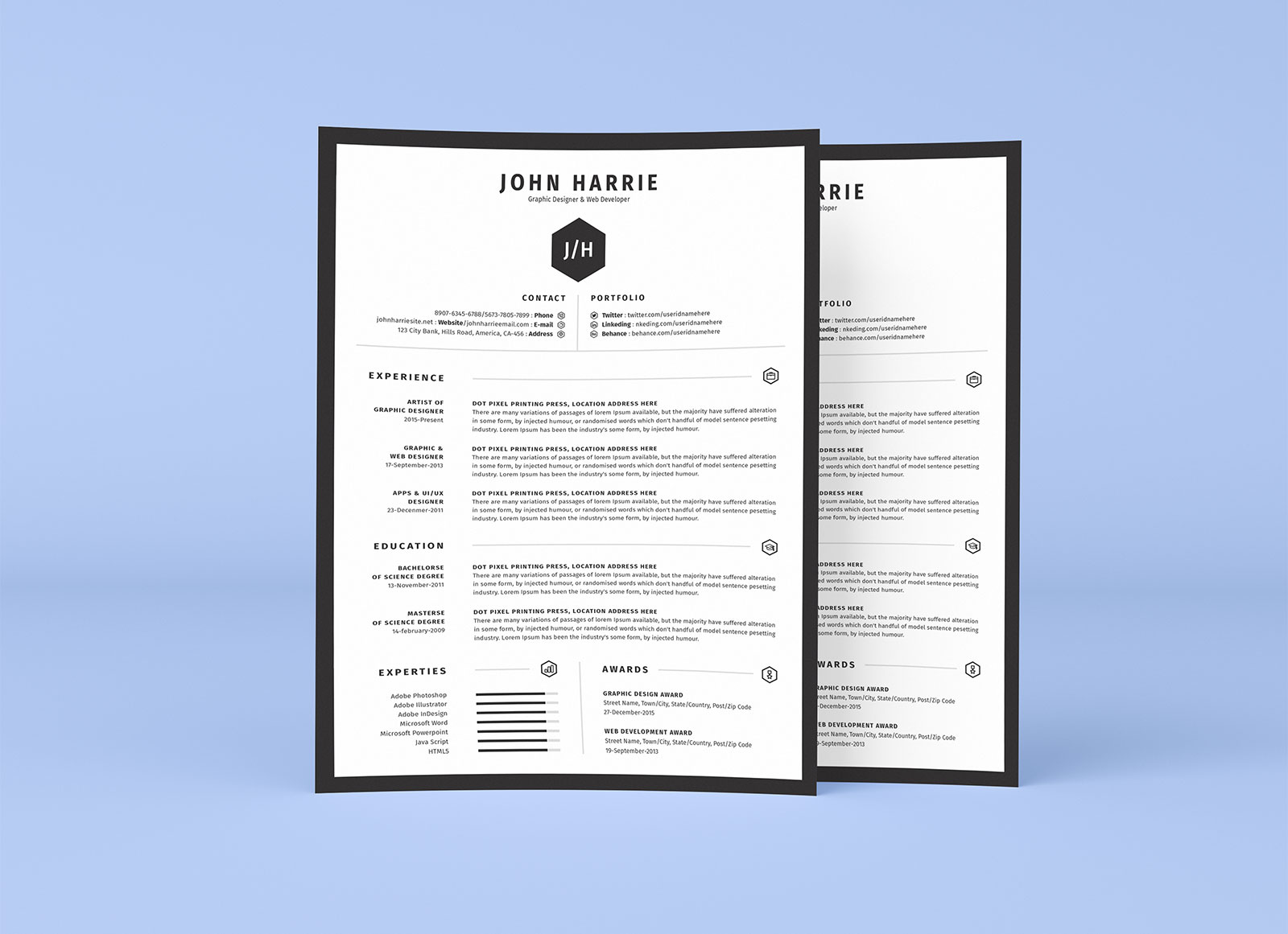 free clean resume cv  u0026 cover letter template in word  psd