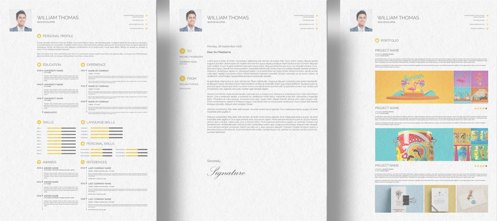 free cv   resume  cover letter  u0026 portfolio design template