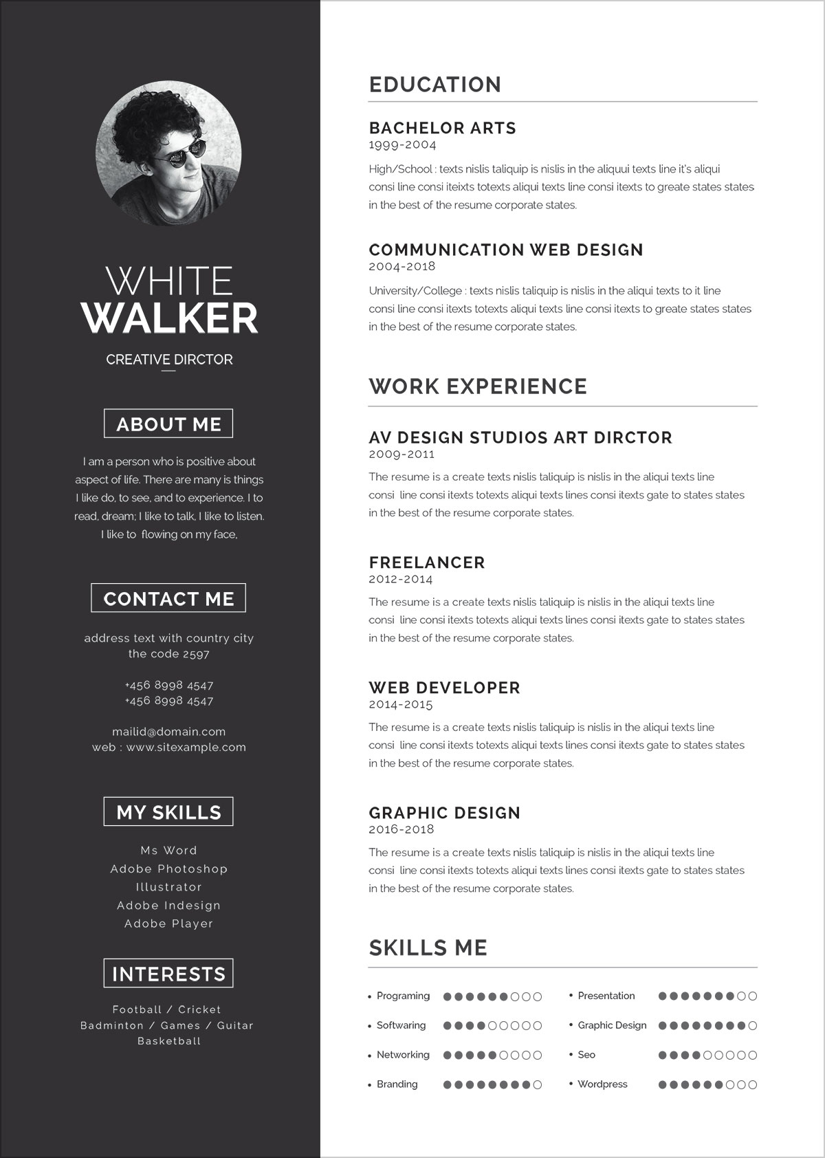 free clean resume template  u0026 cover letter in word  psd  pptx  u0026 eps