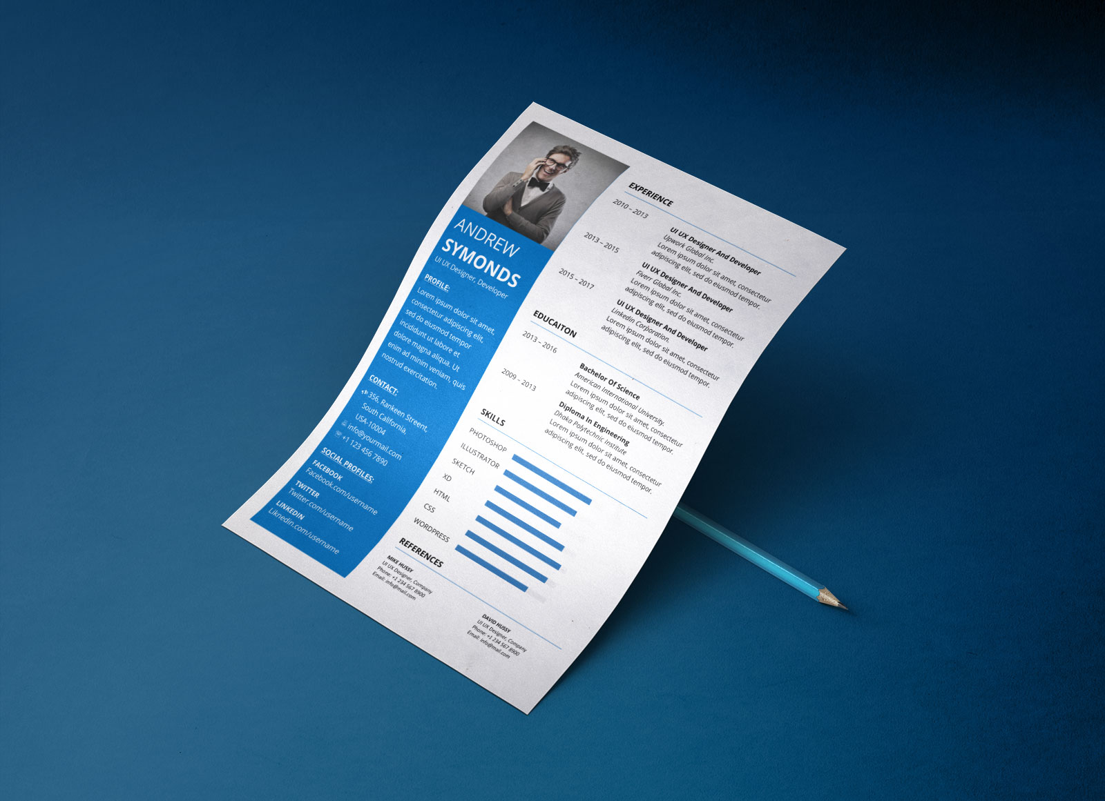free modern resume template in word docx format