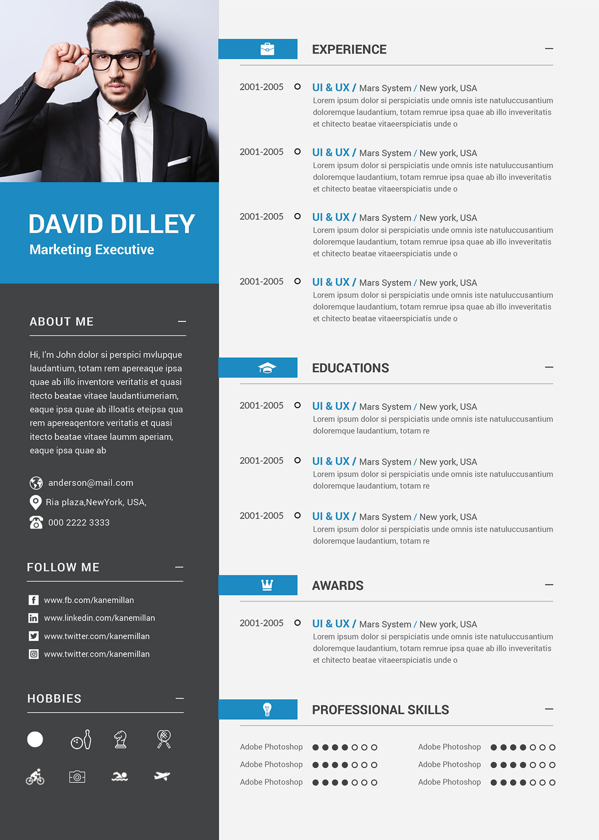 Free Professional CV Template & Cover Letter for Marketing