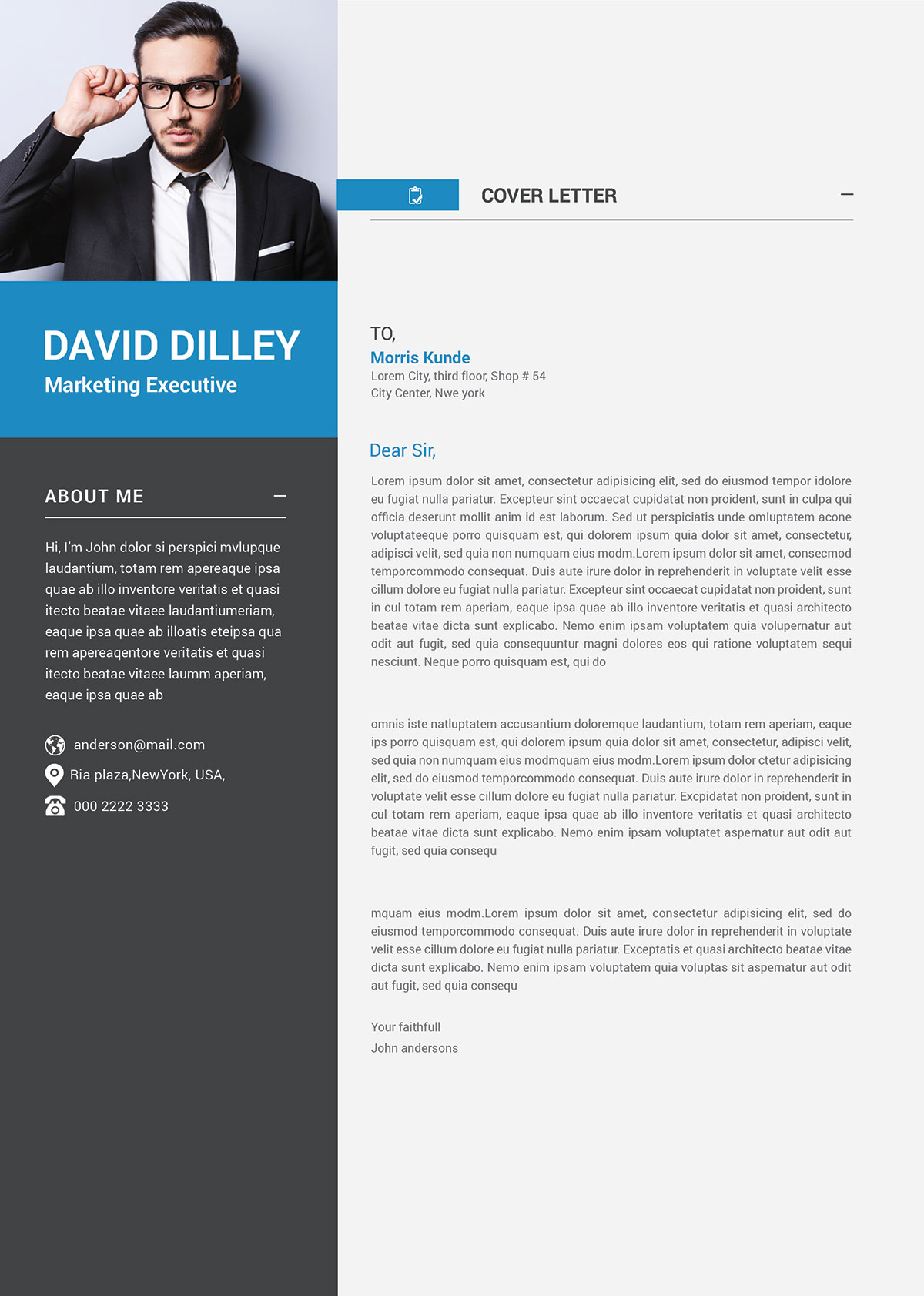 Free Professional CV Template & Cover Letter for Marketing