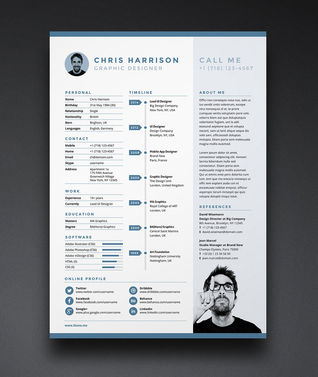 free resume cv template in indd  photoshop psd  u0026 word docx