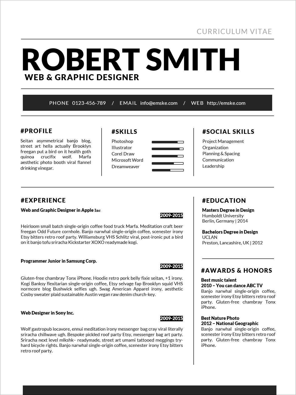 Free Standard Resume Template In DOCX & DOC Format  Good Resume