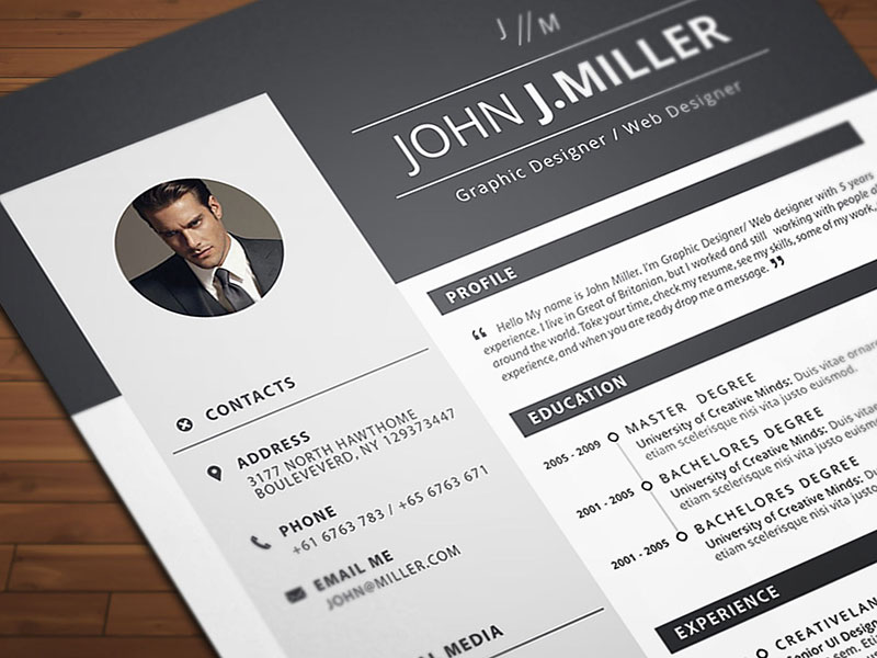 free download resume  cv  template for ms word format