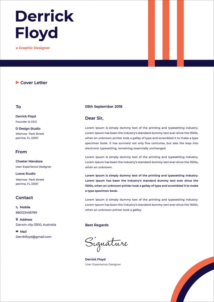 Free Professional CV/ Resume Template & Cover Letter In Word, PSD