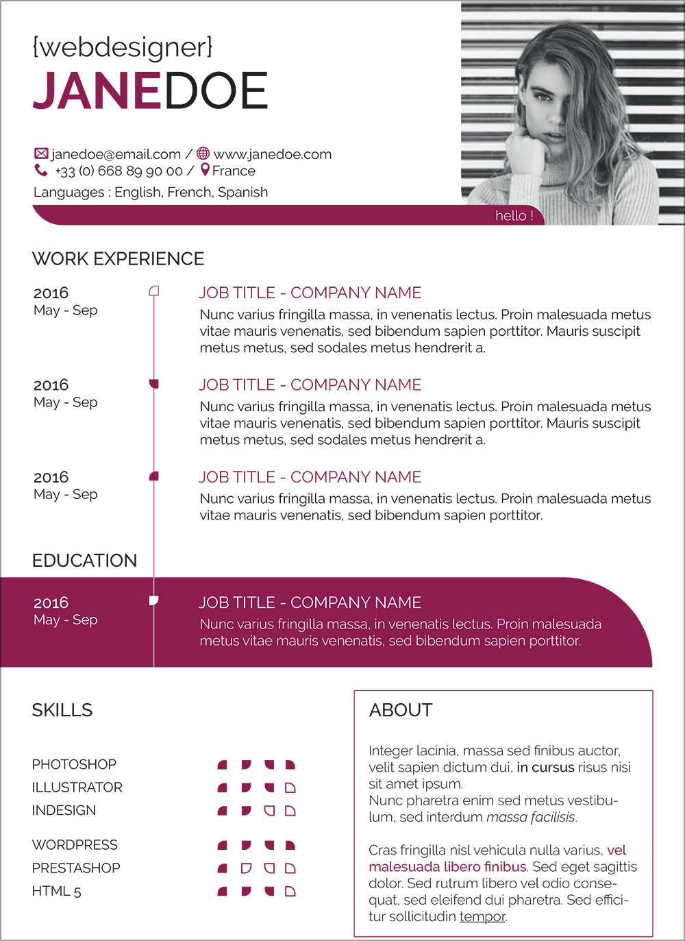 Free Resume Ai Design Template For Web Seekers Good Resume
