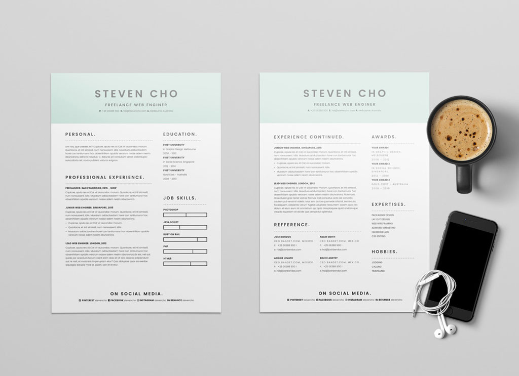 free resume template  u0026 cover letter in indd  u0026 word for