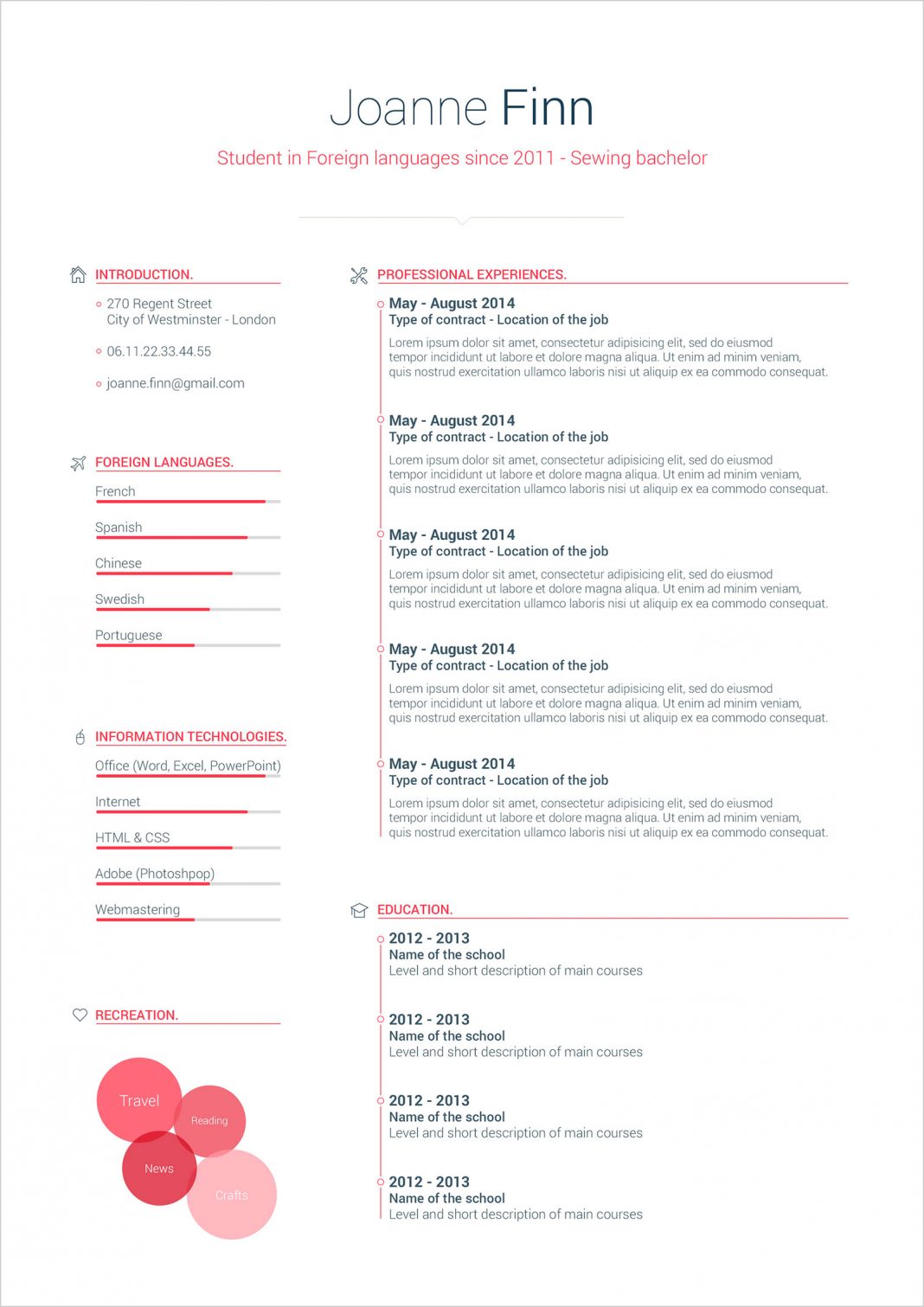 Free Simple CV Format Template In PSD & Word - Good Resume