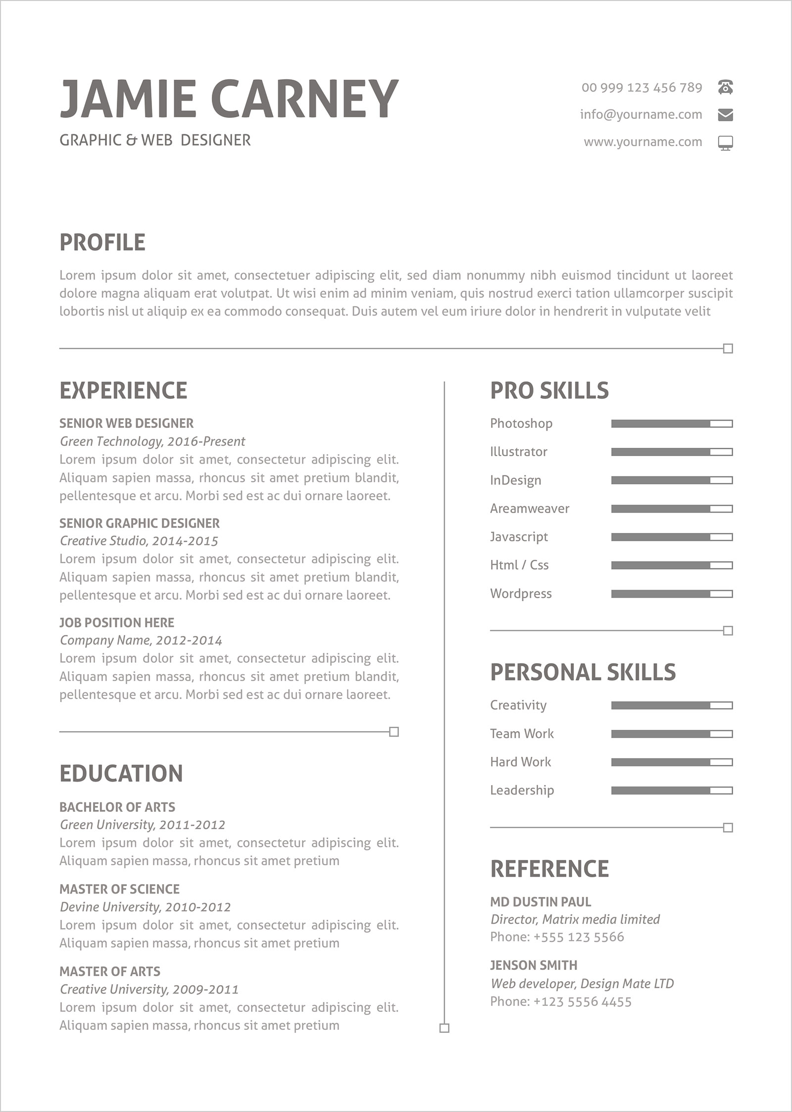 free simple perfect resume layout template and cover