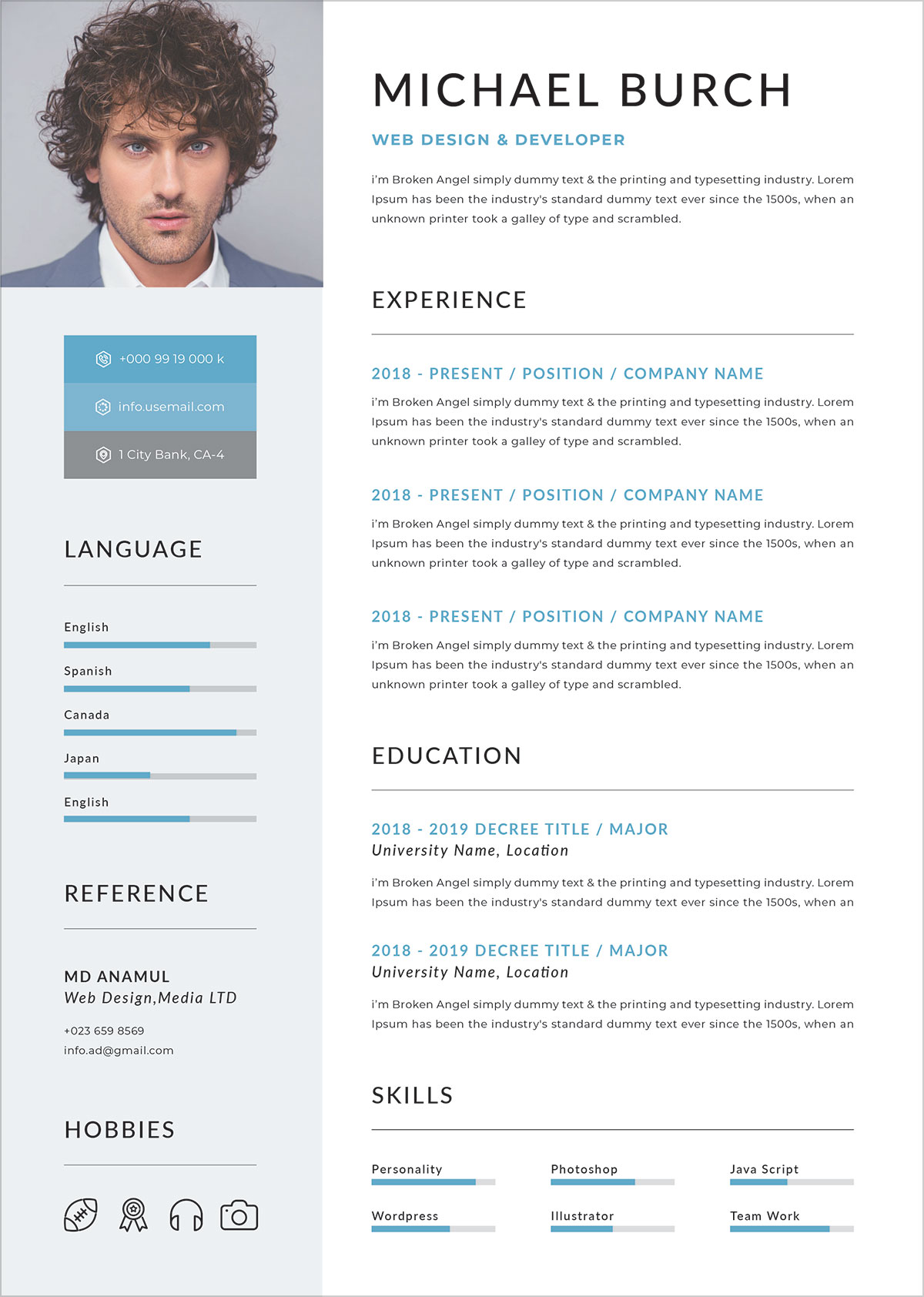 Free Professional Resume Template In DOC, PSD & Ai Format - Good Resume