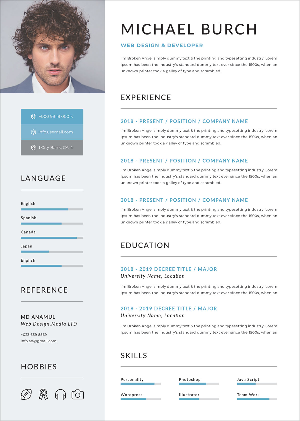 Free Professional Resume Template In DOC PSD Ai Format Good Resume