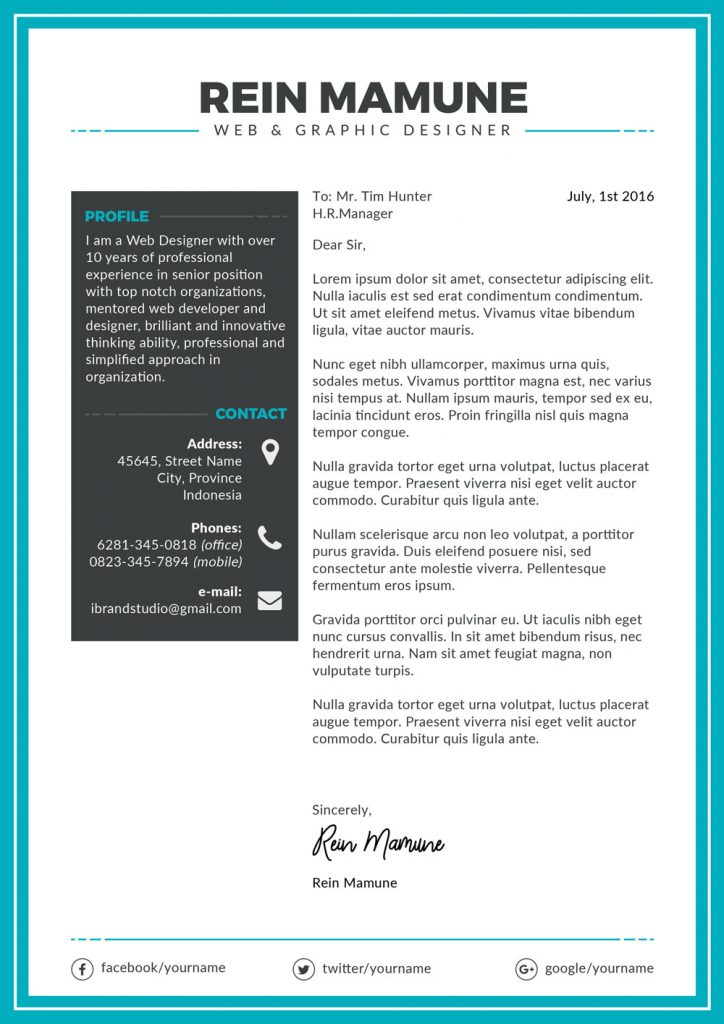 Free Perfect Resume Template, Cover Letter & Portfolio Design For Web ...