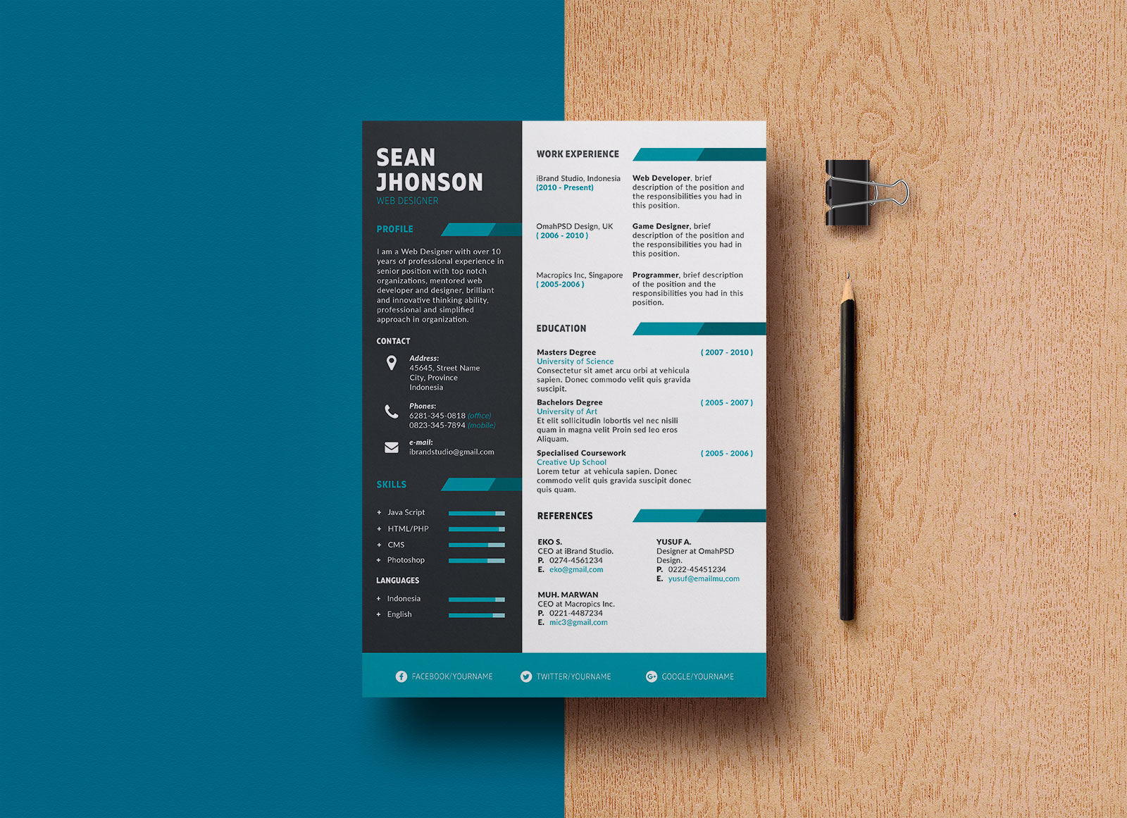 Photoshop Resume Template from good-resume.com