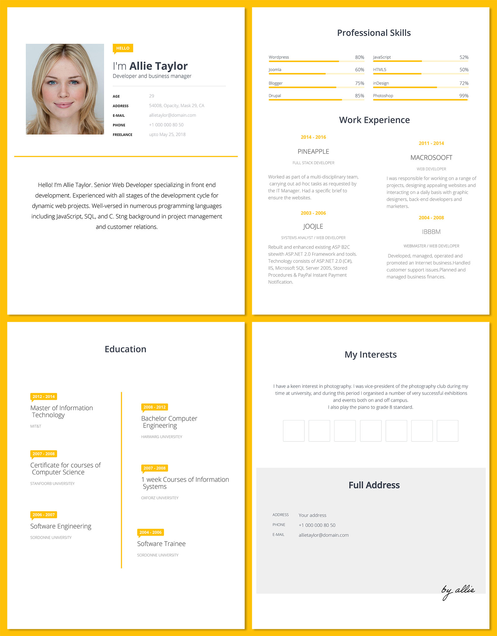 Free Word Resume Template For Software Developers Good Resume